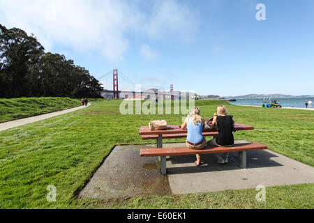 Presidio and Crissy Fields in the Golden Gate National recreation area in San Francisco California America Stock Photo