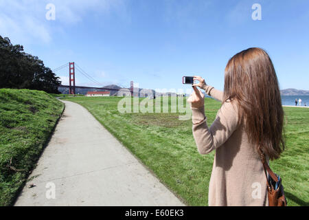 Presidio and Crissy Fields in the Golden Gate National recreation area in San Francisco California America Stock Photo