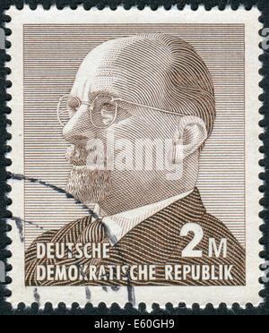 Postage stamp printed in Germany (GDR), shows a German Communist politician and statesman Walter Ulbricht Stock Photo