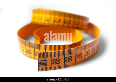 Orange Tailors Tape Isolated On The White Background Stock Photo