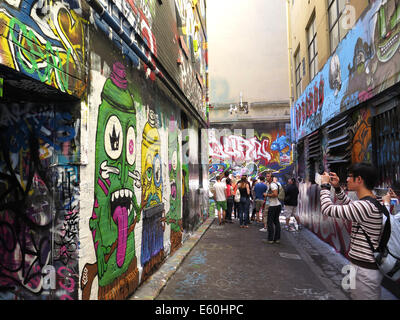Street Art in Hosiery Lane, Melbourne, Victoria, Australia Stock Photo