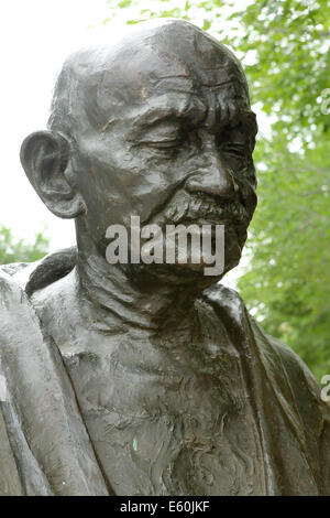 Memorial to Mahatma Gandhi in Saskatoon, Saskatchewan, Canada. Stock Photo