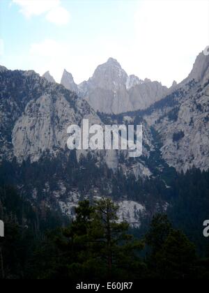 Mount Whitney in the Sierra Nevada range in California. At 4421m, the highest point in the contiguous United States of America. Stock Photo