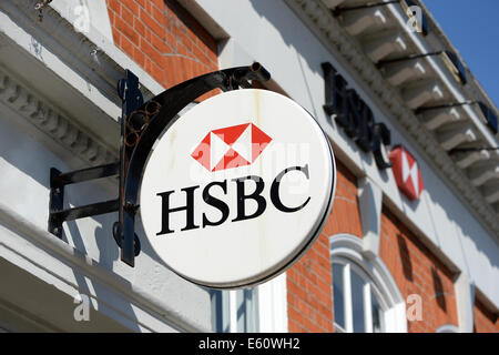 HSBC bank sign, uk Stock Photo