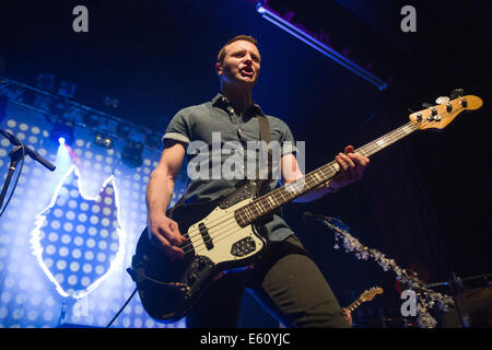 Rhydian Dafydd of The Joy Formidable performing at The Ritz in Manchester, UK Stock Photo