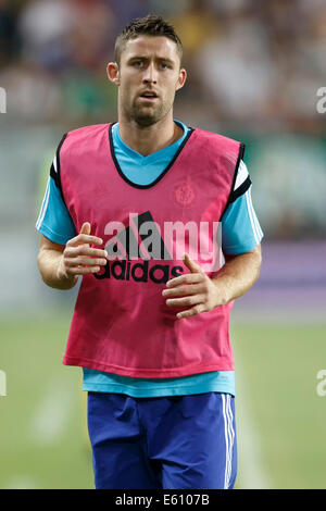 Budapest, Hungary. 10th Aug, 2014. Gary Cahill of Chelsea during Ferencvaros vs. Chelsea stadium opening football match at Groupama Arena on August 10, 2014 in Budapest, Hungary. Credit:  Laszlo Szirtesi/Alamy Live News Stock Photo