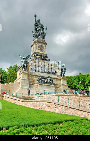 The Statue Germania, or The Niederwalddenkmal is a monument located in the Niederwald Landscape park, near Rüdesheim, Germany Stock Photo