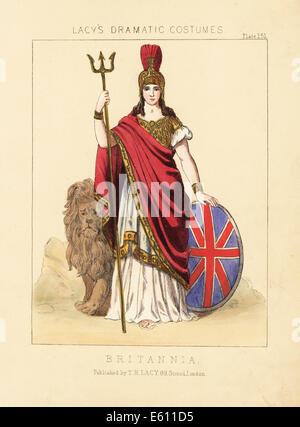 Britannia, emblematic figure, 19th century. Stock Photo