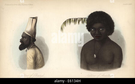 Natives of New Caledonia and Vanuatu. Stock Photo