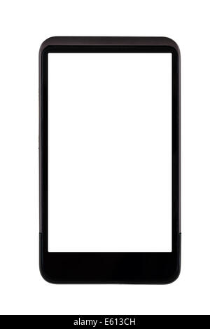 Generic mobile smart phone with blank white screen isolated on white background Stock Photo