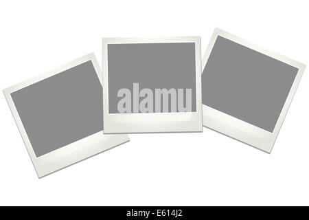 retro polaroid photo frame template on sticky tape pin Stock Vector