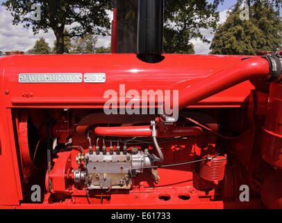 engine unit of a vintage david brown 50d six cylinder diesel tractor Stock Photo