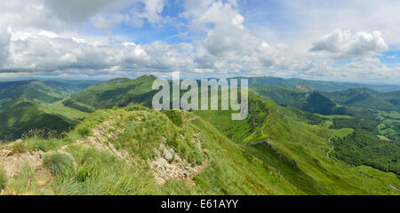 Panoramic view from the top of Puy Mary, Auvergne, France Stock Photo