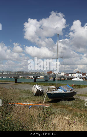 The new Adur Ferry Bridge across the river Adur, Shoreham-By-Sea, West Sussex Stock Photo