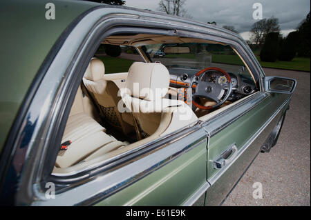 1980 Mercedes 280CE W123 E Class coupe luxury German car driving Stock Photo