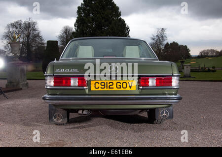 1980 Mercedes 280CE W123 E Class coupe luxury German car driving Stock Photo