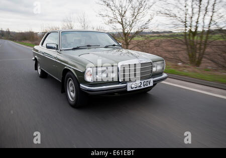 1980 Mercedes 280CE W123 E Class coupe luxury German car driving Stock Photo