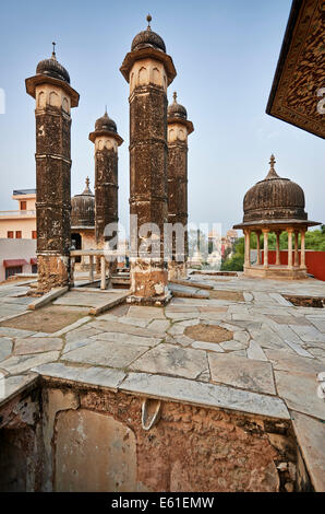 fountain building in Mandawa, Shekhawati Region, Rajasthan, India Stock Photo