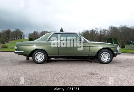 1980 Mercedes 280CE W123 E Class coupe luxury German car driving Stock Photo