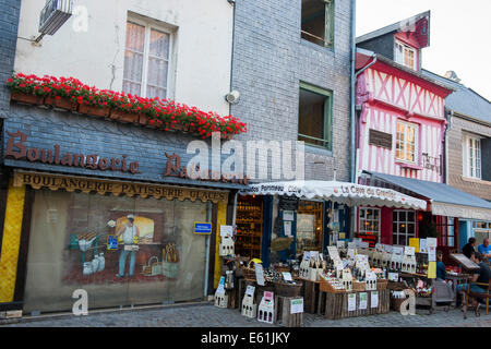 Shops in Honfleur, Normandy France Europe Stock Photo