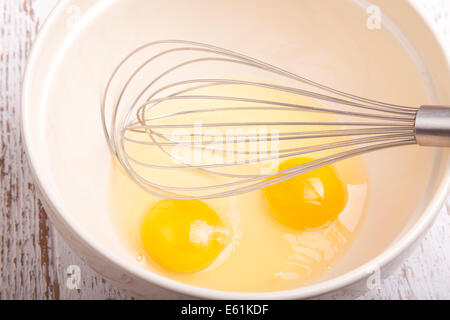 two eggs in the mixing bowl Stock Photo