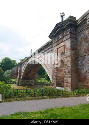 The Grosvenor Road Bridge over the River Dee from the Roodee the ...