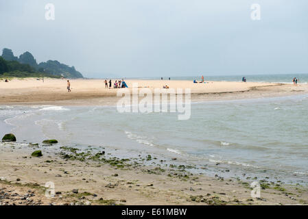 The beach in Honfleur, Normandy France Europe Stock Photo