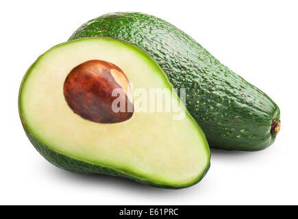 Avocado slice isolated on a white background Stock Photo