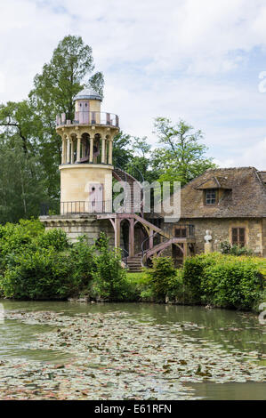 Marlborough Tower in the in the Queen's Hamlet (Marie-Antoinette's Estate) in Versailles, France Stock Photo