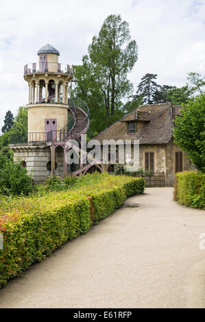 Marlborough Tower in the in the Queen's Hamlet (Marie-Antoinette's Estate) in Versailles, France Stock Photo