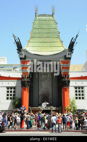 Grauman's Chinese Theatre along Walk of Fame on Hollywood Boulevard in downtown Los Angeles, California Stock Photo