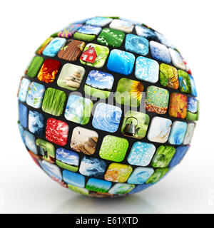 Sphere of colorful images Stock Photo