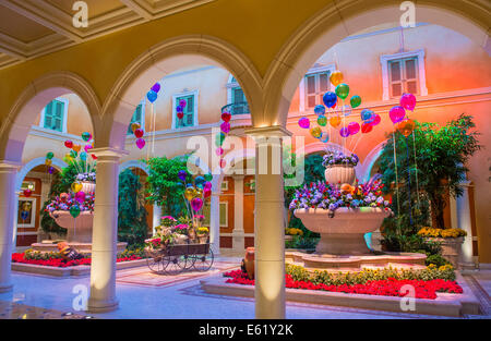 The Bellagio hotel lobby in Las Vegas. Stock Photo