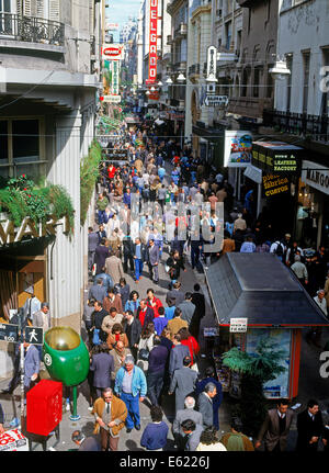 Pedestrians on crowded Calle Florida walking street in central Buenos Aires Stock Photo