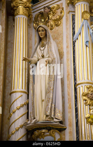 Female Statue in interior of Sant Josep de sa Talaia Church in town, San Jose  in Ibiza Stock Photo
