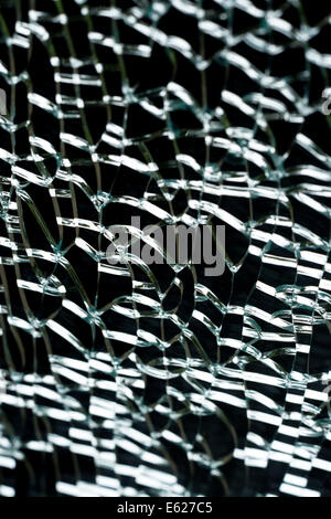 smashed broken double glazed window facing main road as a result of ...
