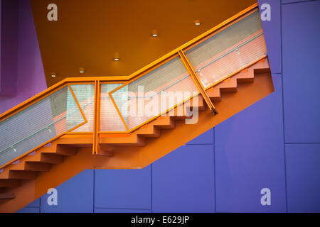 Modern colourful architecture at Salford Quays Lowry Gallery, Greater Manchester, England, UK. Stock Photo