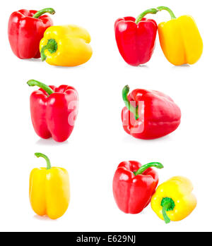 Set peppers on a white background, isolated Stock Photo