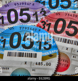 UK tax discs Stock Photo