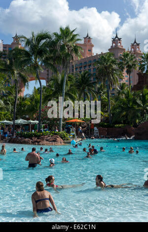 swimming pool, Atlantis Paradise Island resort, The Bahamas Stock Photo