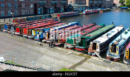 Russell Newbery powered narrowboats at rally in Ellesemere Port Stock Photo