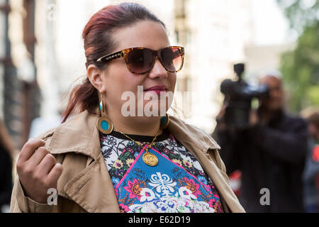 London, UK. 12th Aug, 2014. Amal Elwahabi arrives at Old Bailey court on terrorism charges Credit:  Guy Corbishley/Alamy Live News Stock Photo