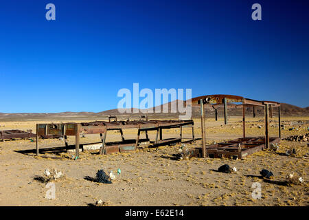 Train cemetery (train graveyard), Uyuni,  Southwest, Bolivia, South America Stock Photo