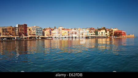 Chania harbour Crete. Stock Photo