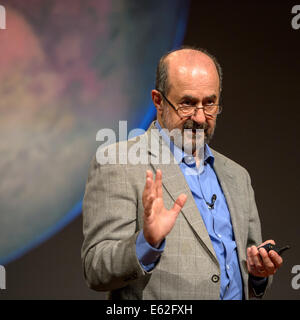 Marc Kaufman, space news writer, National Geographic and The Washington Post, and author of the new National Geographic book “Mars Up Close”, kicks off a panel discussion of Mars experts involved in current Mars exploration, Tuesday, August 5, 2014, at th Stock Photo