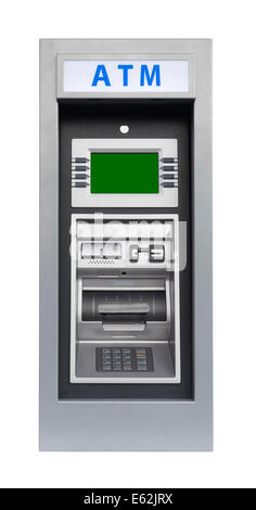 Atm Machine with clipping path,Isolated on White. Stock Photo