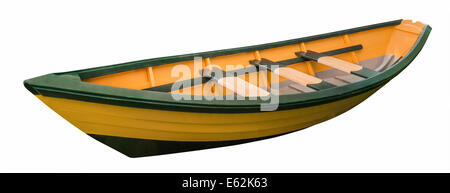 New England wooden Dory rowboat, isolated Stock Photo