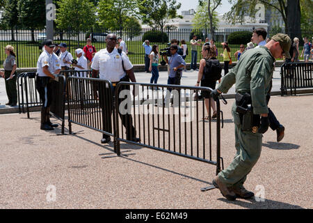 Police moving barricade fences - Washington, DC USA Stock Photo ...