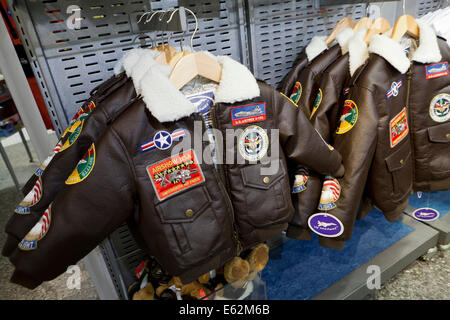 Kids flight jackets on hangers at toy store - USA Stock Photo