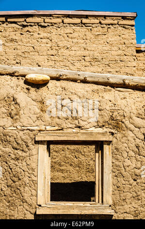 Adobe Architectural Details, Picuris Pueblo, New Mexico Stock Photo